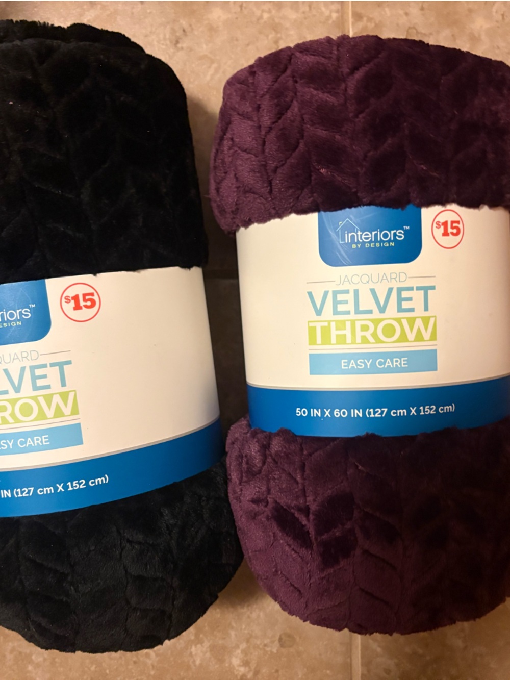 Interiors by Design Velvet Throw - Plum and Black